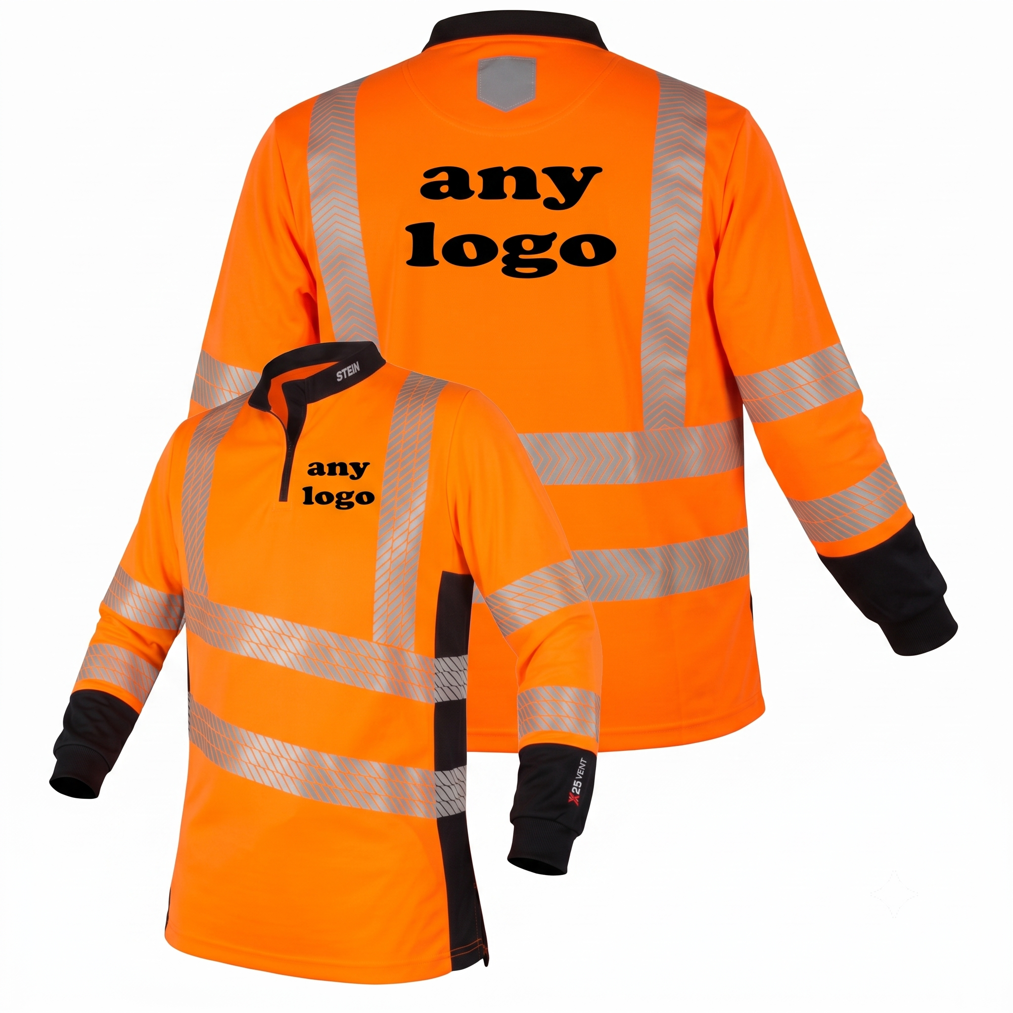 Stein Personalised Hi-Viz Long Sleeve T-Shirt Orange (Copy)